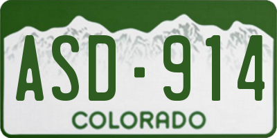 CO license plate ASD914