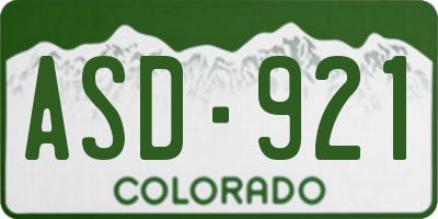 CO license plate ASD921