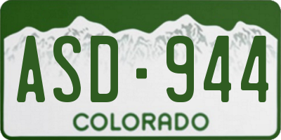 CO license plate ASD944