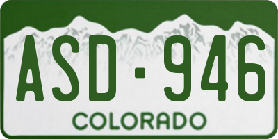 CO license plate ASD946