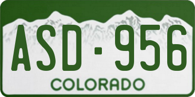 CO license plate ASD956