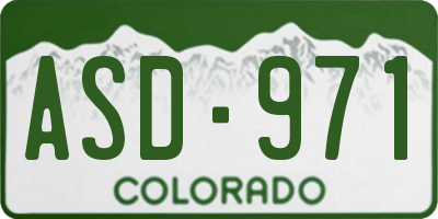 CO license plate ASD971