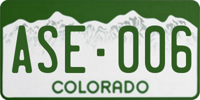 CO license plate ASE006