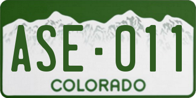 CO license plate ASE011