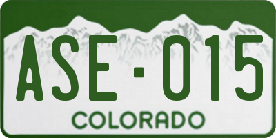CO license plate ASE015