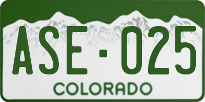 CO license plate ASE025