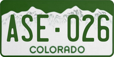 CO license plate ASE026