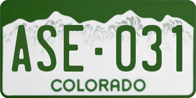 CO license plate ASE031