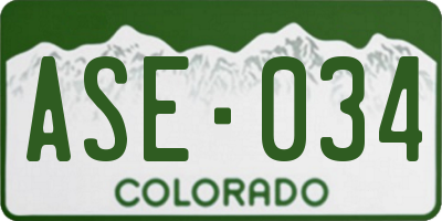 CO license plate ASE034