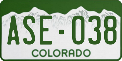 CO license plate ASE038