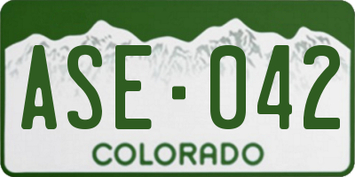 CO license plate ASE042