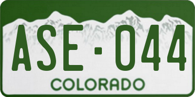 CO license plate ASE044