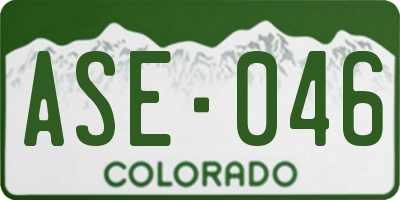 CO license plate ASE046