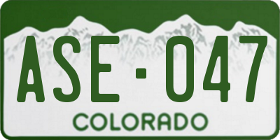 CO license plate ASE047