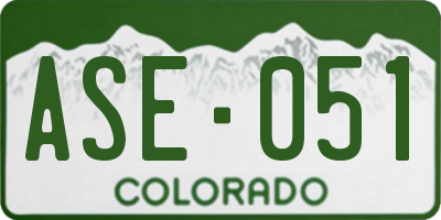 CO license plate ASE051