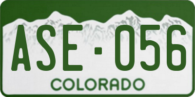 CO license plate ASE056