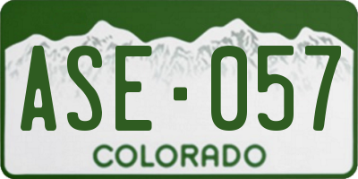 CO license plate ASE057