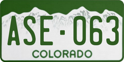 CO license plate ASE063
