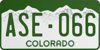 CO license plate ASE066