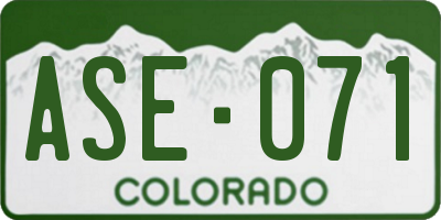 CO license plate ASE071