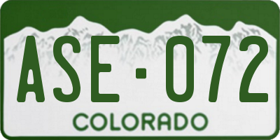 CO license plate ASE072