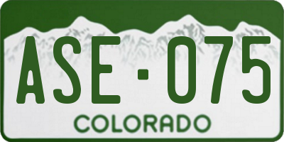 CO license plate ASE075