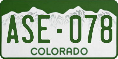 CO license plate ASE078