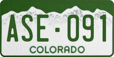 CO license plate ASE091