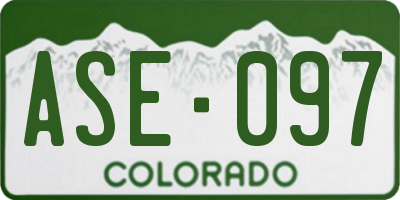 CO license plate ASE097