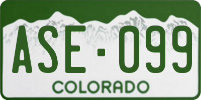 CO license plate ASE099
