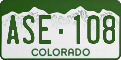 CO license plate ASE108