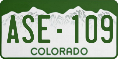 CO license plate ASE109