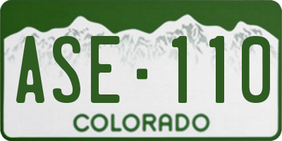 CO license plate ASE110