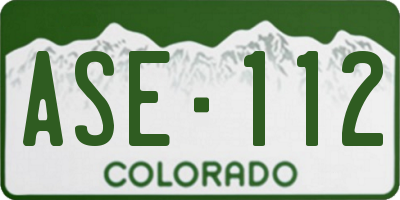CO license plate ASE112