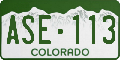CO license plate ASE113