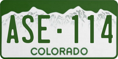 CO license plate ASE114