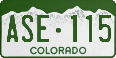 CO license plate ASE115