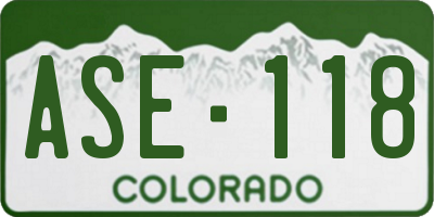 CO license plate ASE118