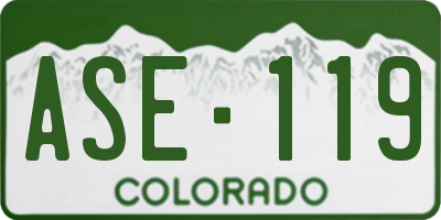 CO license plate ASE119