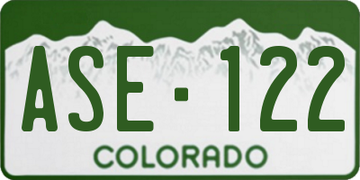 CO license plate ASE122