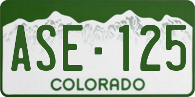 CO license plate ASE125