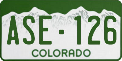 CO license plate ASE126
