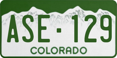 CO license plate ASE129