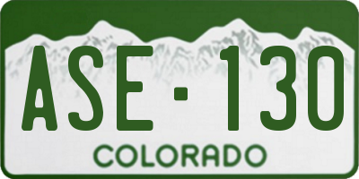 CO license plate ASE130