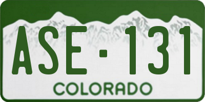 CO license plate ASE131