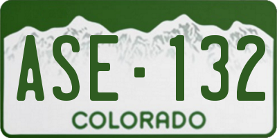 CO license plate ASE132