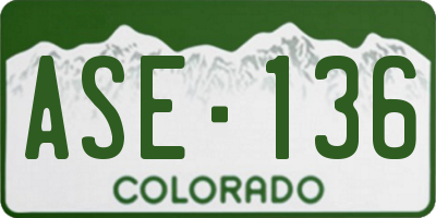 CO license plate ASE136
