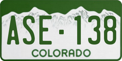 CO license plate ASE138