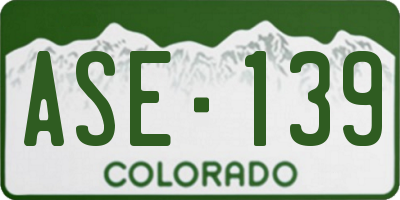 CO license plate ASE139