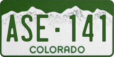 CO license plate ASE141